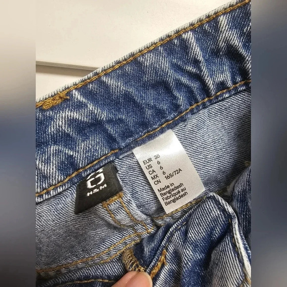 H&M Wide Leg Jeans Denim High Waist size 8 10 - Picture 3 of 9